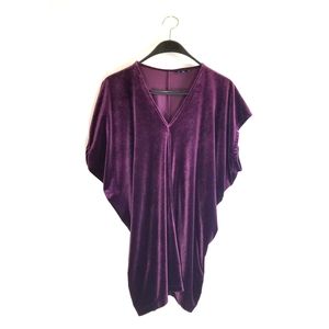 Lands End Purple Velvet Top/Dress sz XL